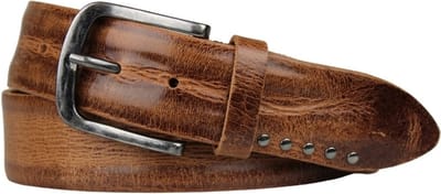 Fana Belts leren riem cognac - Extra brede riem 4.5cm - Luxe riem - Taillemaat 105 - Italiaanse riem - Cadeau tip