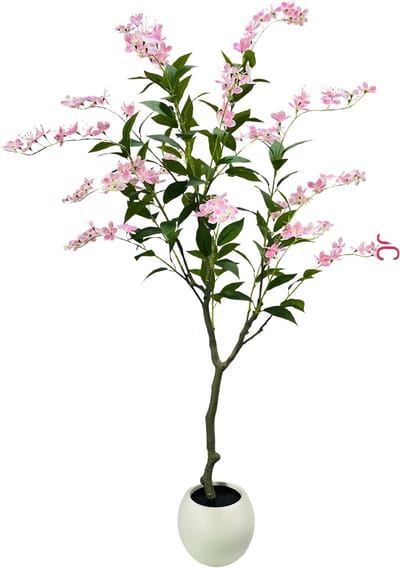 Kunstmatige Jasmijnboom - Voor Thuiskantoor & Binnen - Nepbloemplant, Faux Stijl - Witte Plantenbak - Flower Tree-180cm