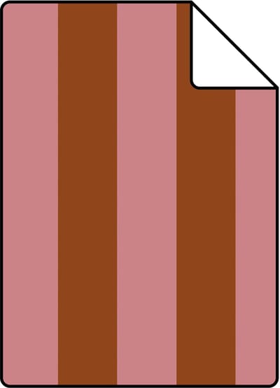 Proefstaal ESTAhome behang strepen roze en terracotta - 26.5 x 21 cm - 131427-S