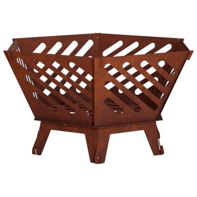 vidaXL - Vuurkorf - Roestkleurig - 60 - x - 53 - x - 30 - cm - weervast - staal