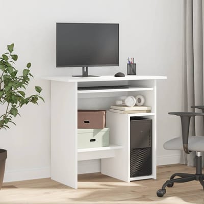 vidaXL - Bureau - 80x45x74 - cm - bewerkt - hout - wit