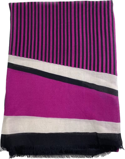 Modieuze dames sjaal met strepen in 5 kleuren 50% katoen en 50% viscose