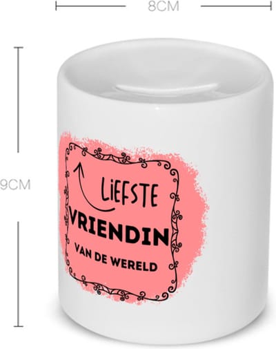 Akyol - liefste vriendin van de wereld Spaarpot - Vriend/vriendin - de liefste vriendin - valentijnsdag - verjaardag - cadeautje voor vriendin - kado - geschenk - 350 ML inhoud