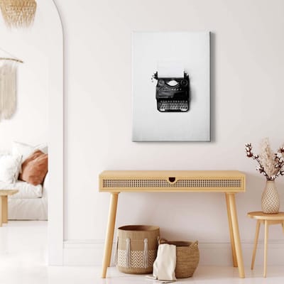 Canvas print DD123137 Typewriter A.S. Création 0,5 x 0,7 m Zwart / Antraciet Kantoor Hal/Gang Keuken Slaapkamer Woonkamer