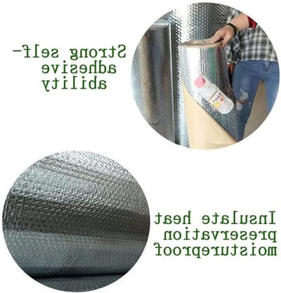Isolatie Folie - Warmte Isolatie - Energie Besparen - Dubbel Bubbel - 1x2m - Aluminium