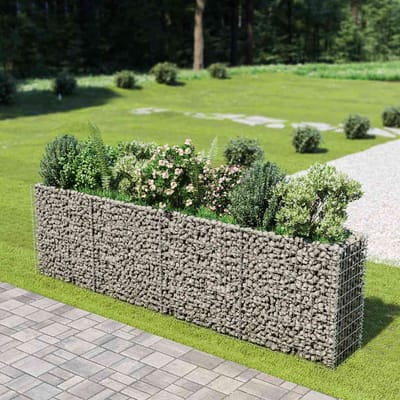 vidaXL - Gabion - plantenbak - verhoogd - 360x50x100 - cm - gegalvaniseerd - staal