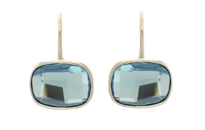 Behave - Dames oorbellen zilverkleur blauw kristal chique - 2,5 cm