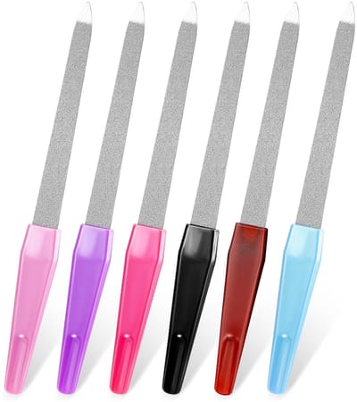 Dailygoods- Nagelvijl Set 6 Stuks - Dubbelzijdige Nagelvijlen - Pedicure/Manicure - Roestvrij Staal - 15 cm - Lichtgewicht - Nagelvijlset