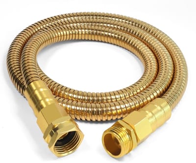 Metalen tuinslang - Flexibele waterslang - Buiten bewateren - Knikt niet roestvrij staal - 09 meter - Goud
