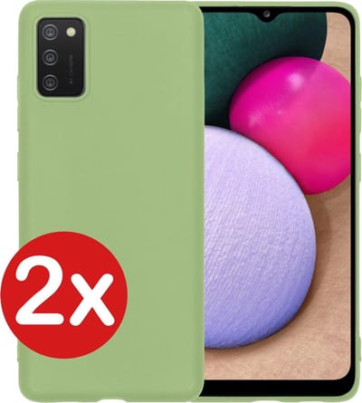 Hoesje - 2 Stuks - Geschikt voor Samsung Galaxy A02s - Sterk & Shockproof - Telefoonhoes - Back Cover - Case Siliconen - Telefoon Hoes - Groen