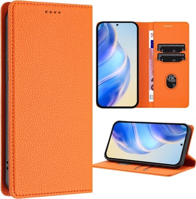 Handige Shockproof Flip Wallet Case met RFID Bescherming voor Samsung Galaxy S26 - Oranje, Met Kaarthouder en Kickstand Functie