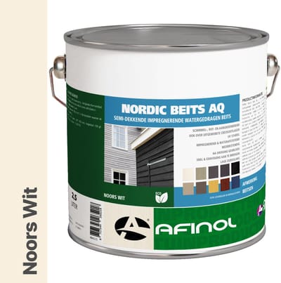 Afinol nordic beits AQ Noors wit - 2,5 liter