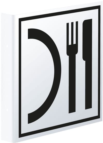 Haaks restaurant bord, 150 x 150 mm - kunststof