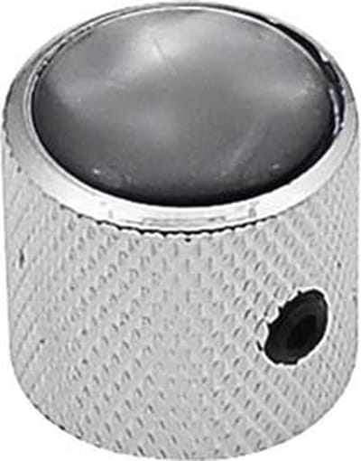 Boston KCH-239 domeknop met zwart parel inleg en chroomafwerking, 18x18mm