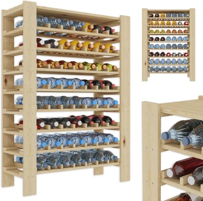 Houten wijnrek voor flessen - Smal flessenrek voor elegante opslag en presentatie