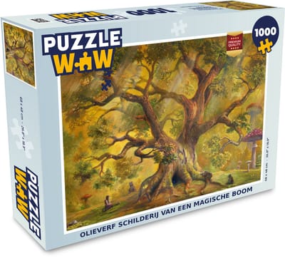 Puzzel Olieverf schilderij van een magische boom - Legpuzzel - Puzzel 1000 stukjes volwassenen