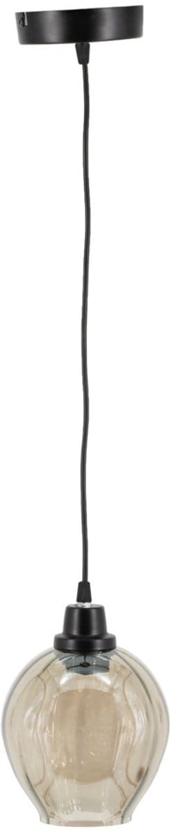 Hanglamp glas smoke/zwart