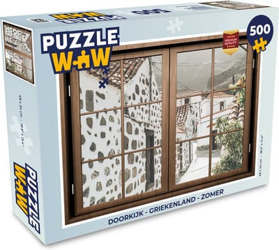 Puzzel Doorkijk - Griekenland - Zomer - Legpuzzel - Puzzel 500 stukjes