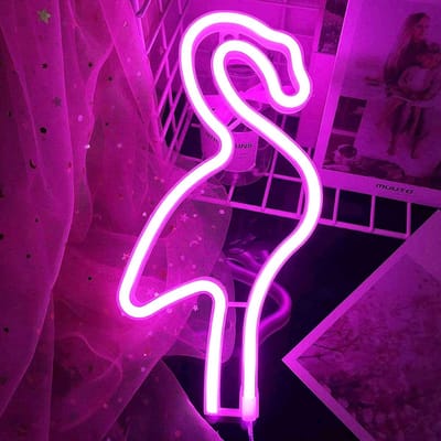 ZoeZo Design - Neon LED lamp Flamingo - Roze - Decoratie - USB - Batterij - Sfeerverlichting - LED - Wandlamp - Neon Verlichtingesign