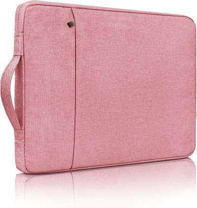Laptop Sleeve 15 Inch voor MacBook Pro, Surface en XPS 15 - Beschermende Tas met Handvat en Voorvak, Roze, Ideaal voor Draagbaarheid en Stijl
