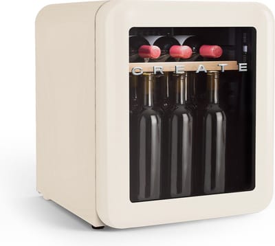 CREATE WINECOOLER RETRO M - Elektrische wijnkelder met 12 flessen - 48L - Temperatuurbereik van 4° tot 22° - Beige