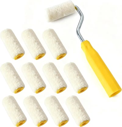 Complete Foam Roller Set van 13 Stuks - Mini Verfrollers met Handvat voor Kleuren, Schilderen en Creatieve Decoratie, Ideaal voor Thuis en Ambachten