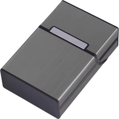 Actie4you® - Sigaretten Doosje - Aluminium - Sigaretten Houder - Weerbestendig - Stevig Opbergdoosje – Sigaretten Pakje opbergen – Donker Grijs