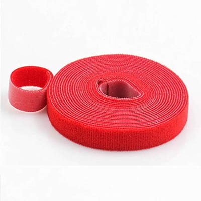 Dailygoods - Kabelbinders - Zelfklevende Tape - Kabelorganisator - Rood - Herbruikbaar - Kabelwraps - Geschikt voor Doe-het-zelf Projecten - 1 cm x 5 m