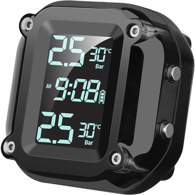 Motorfiets draadloos bandenspanningscontrolesysteem USB-oplaadbaar TPMS voor motorfiets met 2 veelkleurig