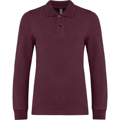 Kariban Kinderpolo lange mouwen K269 - Wine - 10/12 years (10/12 ans)