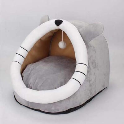 Huisdier Tent Grot Bed voor Katten Kleine Honden Zelfverwarmend Kat Tent Bed Kattenhut Comfortabel Huisdier Slaapbed Opvouwbaar Verwijderbaar Wasbaar S