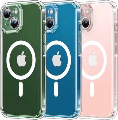 voor iPhone 13 Case Compatibel met MagSafe, Volledige Camerabescherming, Wordt nooit geel, Schokbestendig Anti-vingerafdruk Anti-slip Dunne Slagvaste Hoes 6,1-Inch, Transparant