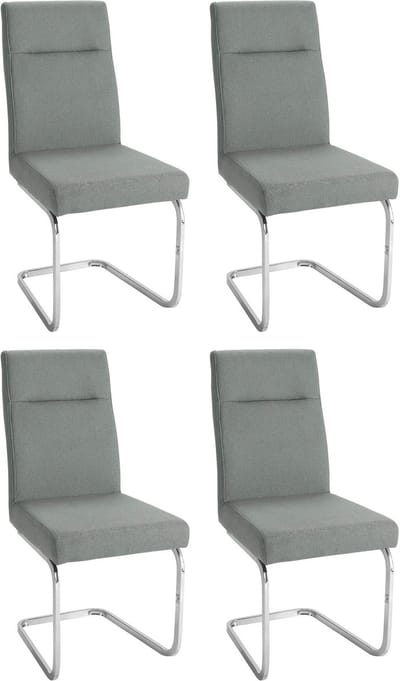 Lydia-Eetkamerstoel - Set van 4 - Grijs Stof