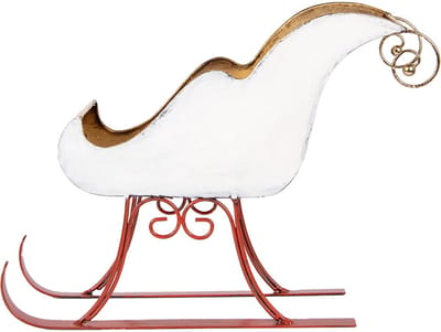 Clayre & Eef Decoratie Beeld Slee 37x15x28 cm Wit Metaal
