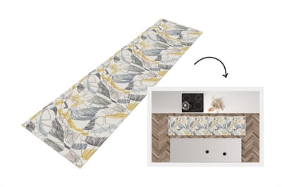 Keukenloper - Loper keuken - Line Art - Jungle - Patronen - Goud - 200x50 cm - Keukenloper vinyl