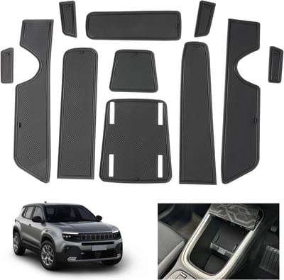 Anti-slip Rubbermatten voor Jeep Avenger 2023-2025 | Non-slip, Duurzaam en Geschikt voor Console en Deuren