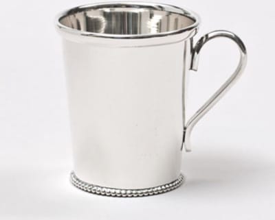 Zilverstad Kinderbeker Echt Zilver 16305 met oor en parel | Geboortegeschenken voor kinderen, zilveren kinderbeker met oor
