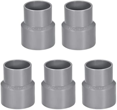 Dailygoods- Reducerende Koppeling 5 Stuks - PVC DWV - 40 mm x 50 mm - Pijpfitting Adapter - Corrosiebestendig - Duurzaam Materiaal