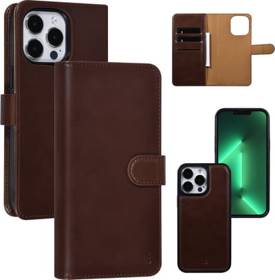 UNIQ Accessory Telefoonhoesje voor Apple iPhone 13 Pro Max - Bruin Book Case & Back Cover - PU-materiaal & Bescherming