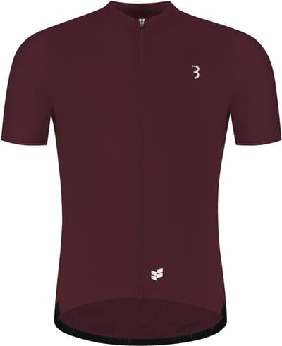 BBB Cycling ComfortFit R - Duurzaam Fietsshirt Heren Korte Mouw - 15-25 °C - Ademend MTB en Wielrenshirt - 3 Achterzakken - Bordeaux Rood