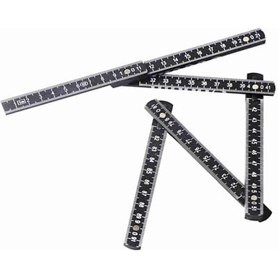 Règle pliante 1M Dix Pièces Coulissantes 3ft Pliante Polyvalente Lecture Intérieure Règle de Charpentier Mètre Éducation Léger 1m / 3.3ft black