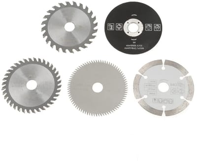 Mini Circulaire Zaagbladen Set van 5 Stuks voor Fijnsnijden - Binnen Diameter 15mm, Buiten Diameter 85mm, Geschikt voor Hout en Kunststof