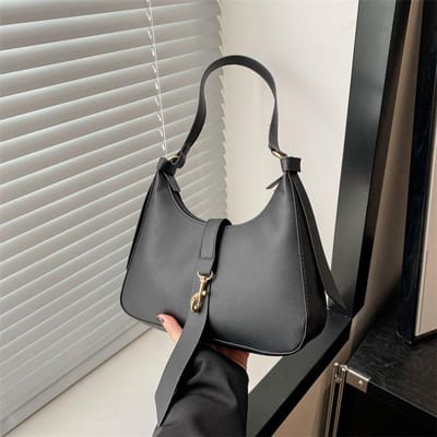 Sac à bandoulière simple et tendance pour femme, style rétro, couleur unie, décontracté, à la mode, à la main white