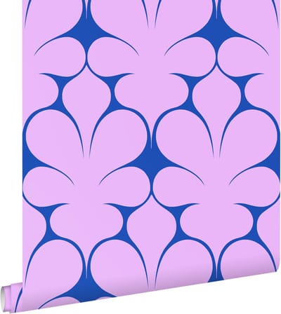 ESTAhome behang retro ornamenten paars en blauw - 50 x 900 cm - 131562