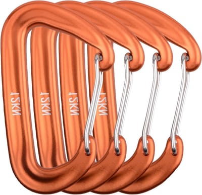 Robuuste 12kN Aluminium Karabijnhaak voor Sleutelhanger, Hangmat en Tentgebruik, Zwart