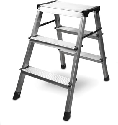 Inklapbare Aluminium Huishoudladder - 2 x 3 Treden, TÜV-Getest, Tot 150 kg