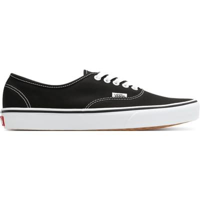 Vans Authentic Unisex Zwart Wit Canvas Vulcanised Skate Trainers