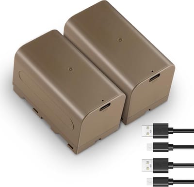 Vervangende Batterijen 4400mAh voor NP-F750, Snelle Oplading in 4 Uur, Geschikt voor Camera's, Videolampen en Monitoren, Compatibel met Sony NP-F550 F750 F950 F970