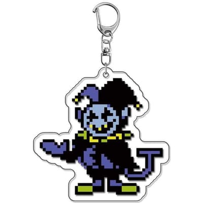 Anime Deltarune Acryl sleutelhanger Sleutelhanger Schattige pixelstijl tas hanger met een stripfiguur als souvenir Speelgoed voor cadeau 6 cm black