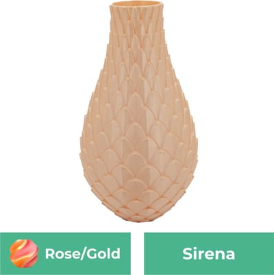 Sirena design vaas – Decoratieve vaas - Roze / Goud - 3d geprinte vaas – geschikt voor droogbloemen - 20CM
